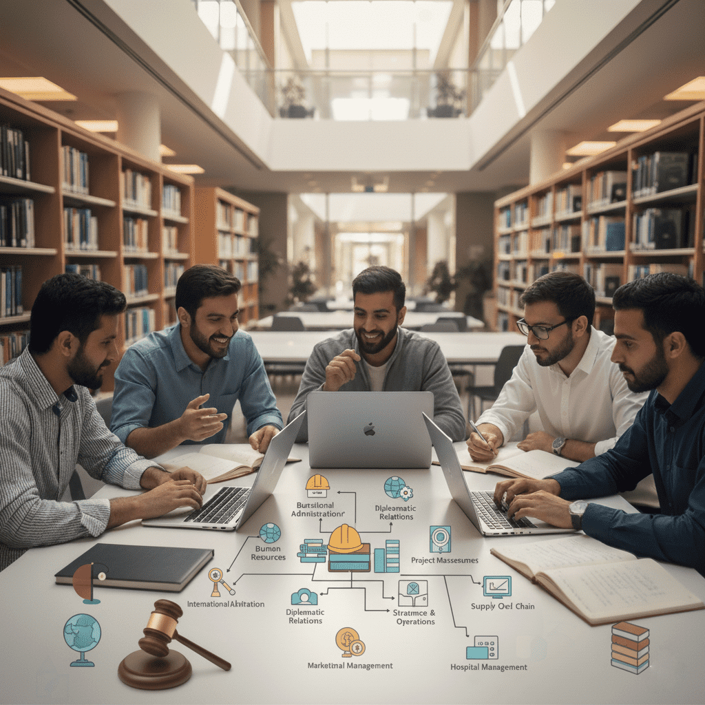  طلاب خليجيون يناقشون تخصصات الماجستير والدكتوراه المعتمدة في جيت أكاديمي. 